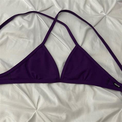 Jolyn Purple Triangle Bikini Top Barely Used Dark Depop