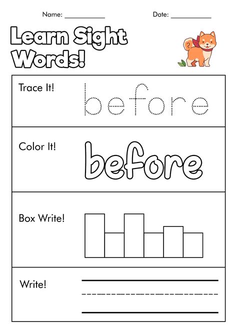 Sight Word Worksheets St Grade