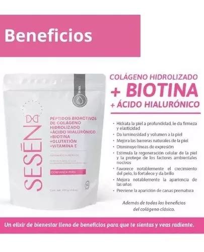 Colageno Hidrolizado Sesen C Acido Hialuronico Y Biotina Sfn Sabor Sin