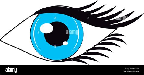 Cartoon Human Female Eye Eyelash Banque Dimages Vectorielles Alamy