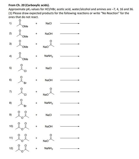 Solved Approximate Pka Values For Hcl Hbr Acetic Acid Chegg