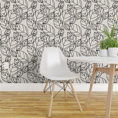 Black and White Leaves Wallpaper | Simple decor, Traditional wallpaper, Removable wallpaper