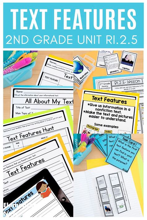 Nonfiction Text Features 2nd Grade Ri25 Worksheets Anchor Charts