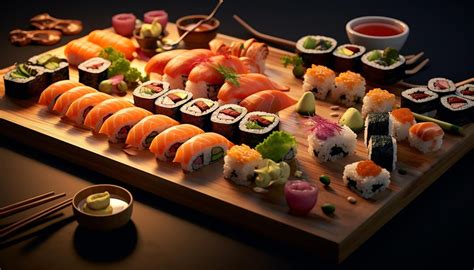 Premium Ai Image Tasty Sushi Professional Advertisement Photoshoot