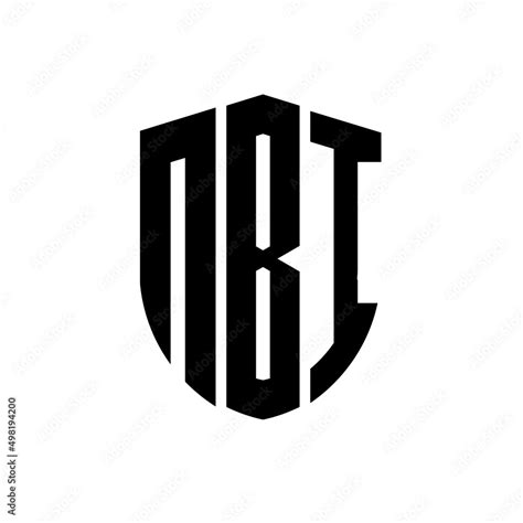 NBI letter logo design. NBI modern letter logo with black background ...