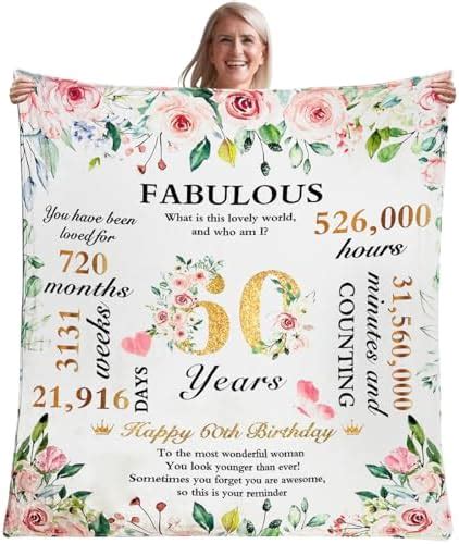 60th Birthday Ts For Women Throw Blanket For 60th Birthday 60th Birthday Decorations 50