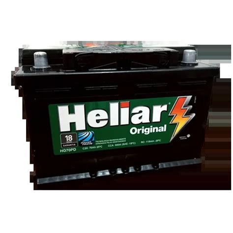 BATERIA HELIAR MODELO HG70PD 70Ah 12V C20 Ah 70 RC Mn 115