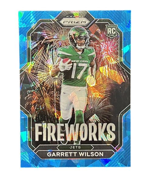 Panini Prizm Fireworks Blue Ice Prizm F Garrett Wilson