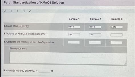 May You Calculate The Molarity Of The Kmno Solution Chegg