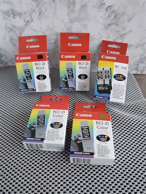 Lot Of 5 Genuine New Oem Canon Ink Bci 21 Black Color Bjc 2000 4000 5000 C2500 Ebay