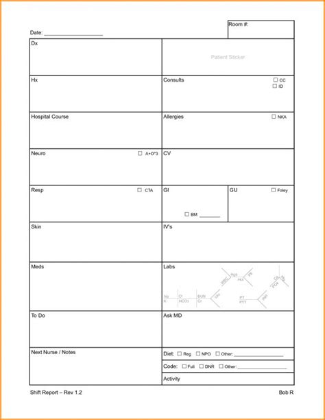 Nurses Notes Template Template Business