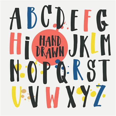 Vector Alphabet Hand Drawn Letters The Letters Are Drawn B