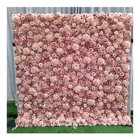 A03 099 Pink Flower Wall Rolled Backdrop Wedding Backdrop Panel