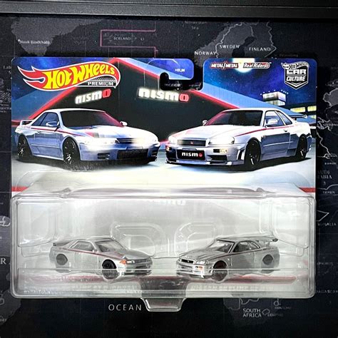 Hot Wheels Premium 2 Pack Nissan GT R Nismo Set BNR32 BNR34 Japan Stock Hobbies Toys