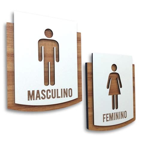 Kit Placa De Sinaliza O Masculino Feminino Pe A Elo