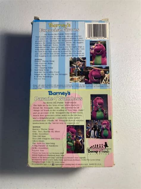 Barneys Exercise Circus Parade Of Numbers Vhs 1996 2 Tape Set 16 42 Picclick Ca