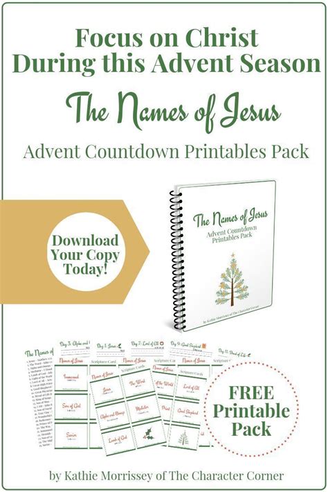 Names Of Jesus Advent Countdown Printable Pack Celebrate Christmas