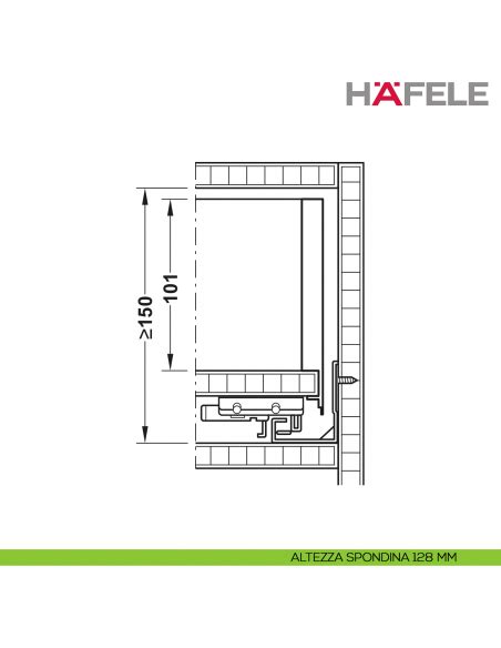 Kit Cassetto Push To Open Hafele Matrix Box Slim A Portata 30 Kg