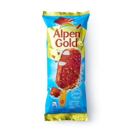 Мороженое Alpen Gold с хрустящим рисом и солёными шариками эскимо, 58 г ...
