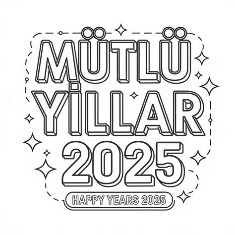 Mutlu Yıllar 2025 Boyama Sayfaları Boyama Online