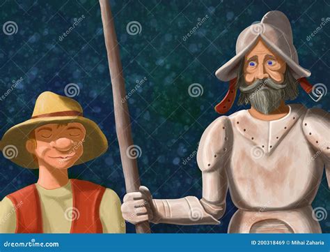 Don Quixote And Sancho Panza Stock Image | CartoonDealer.com #20199481