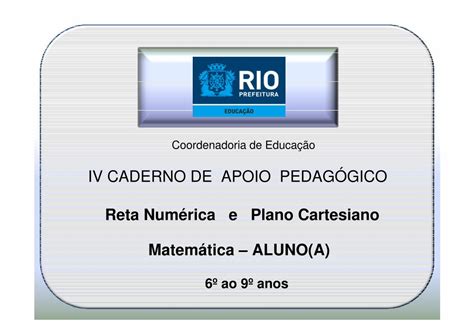 PDF IV CADERNO DE APOIO PEDAGÓGICO rio rj gov PDF fileReta