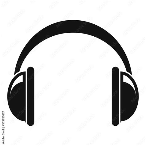 Headphones icon. Simple illustration of headphones vector icon for web ...