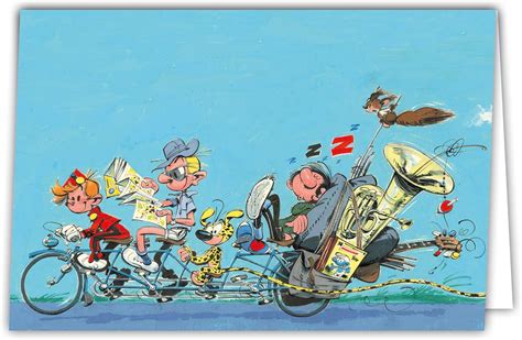 Carte Anniversaire Gaston Lagaffe Velo Avec Enveloppe Illustr E