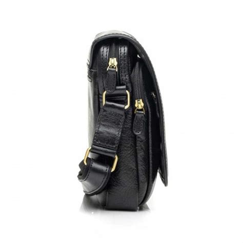 Sacoche Homme En Cuir Gras Katana Noir Planetebag