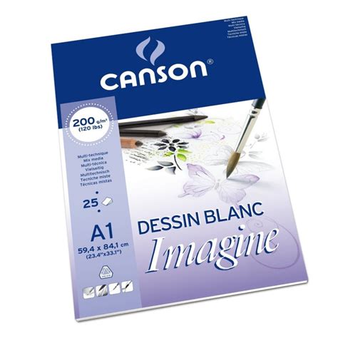 Stock Bureau CANSON Bloc de 25 Feuilles à dessin Imagine format A1