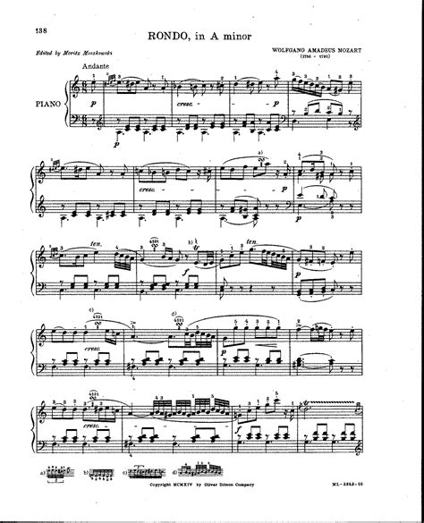 Rondo In A Minor K Mozart Wolfgang Amadeus Imslp Free Sheet