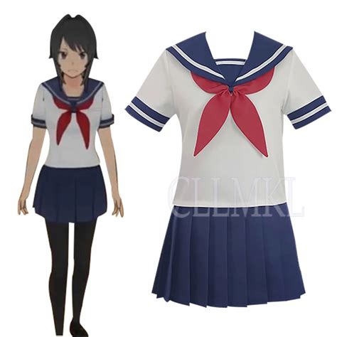 Anime! Yandere Simulator Ayano Aishi Yandere-Chan JK School Uniform Halloween Cosplay Costume ...