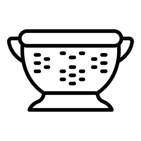 Steel Colander Icon Outline Vector Cooking Sieve Vector Art