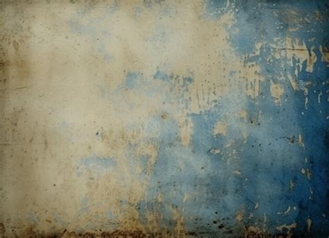 Premium AI Image A Close Up Of A Blue And White Wall With A Rusted