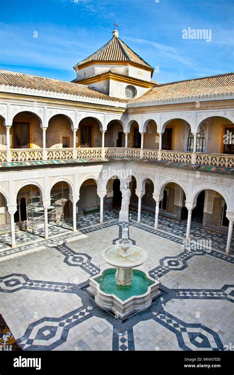 Patio Principal Of La Casa De Pilatos Seville In Spain The Building