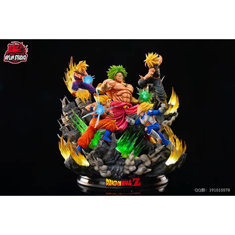 Kylin Studio Broly Vs Goku Vegeta Gohan Trunks Resin Statue Battle Diorama