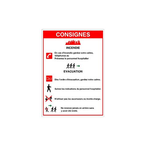 Consignes incendie simplifiées PVC Direct signalétique