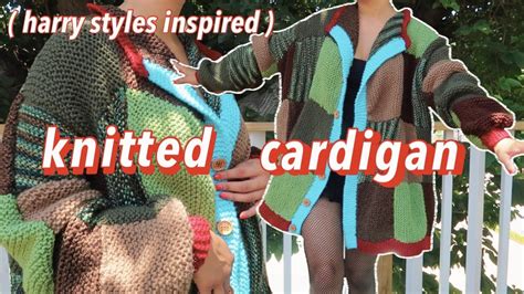 Knitted Patchwork Cardigan DIY Harry Styles Crochet Cardigan Inspired