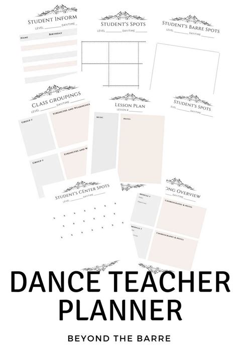 Ballet Teacher's Lesson Plan Free Printable