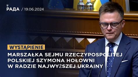 Wystąpienie Marszałka Sejmu Rzeczypospolitej Polskiej Szymona Hołowni w