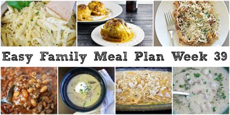 Cooking With Carlee: Easy Family Meal Plan Week 39