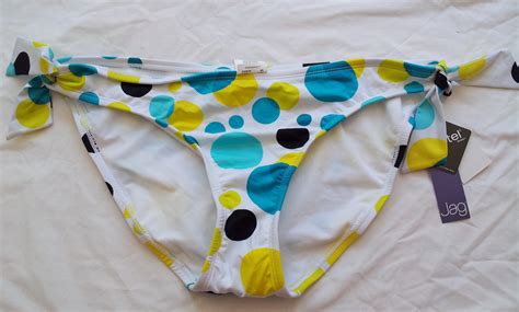 Jag Swim Swimwear Bikini Bottom White Polka Dot L NWT EBay