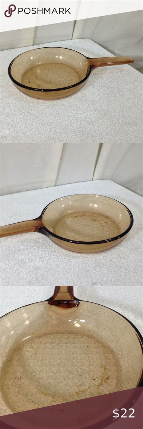 Corning Corningware Vision 7 Fry Skillet Amber Glass Pan Glass Pan