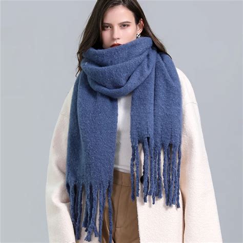 Sciarpa Invernale Donna Cashmere Caldo Pashmina Solido Sciarpe