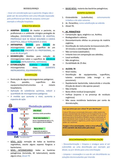 Biossegurança resumo BIOSSEGURANÇA levar em consideração que o