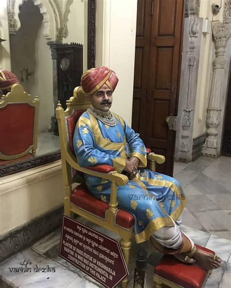 Life size statue of Krishnaraja Wodeyar IV, who was instrumental in the ...