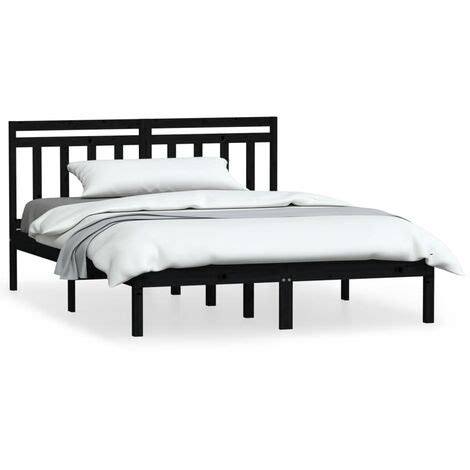 Bed Frame Black Solid Wood Pine X Cm Vidaxl