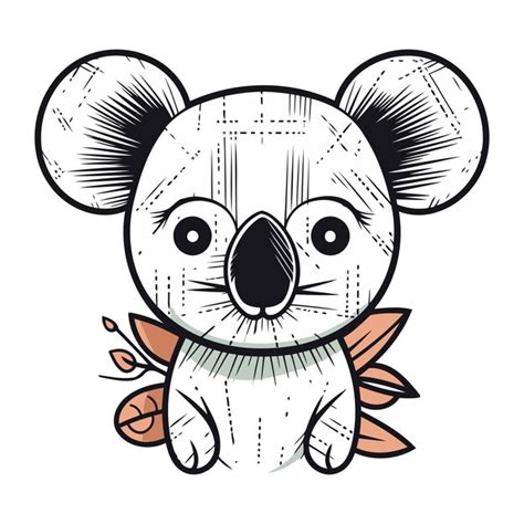 Premium Vector Cute Koala Vector Illustration Hand Drawn Doodle Style