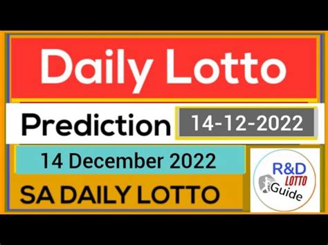 Sa Daily Lotto Prediction For December Today S Daily Lotto