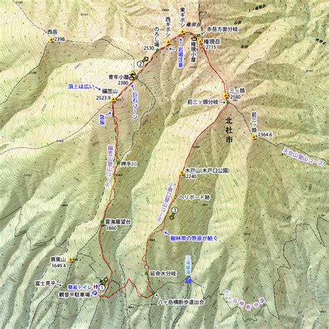 【編笠山・権現岳】 観音平発、編笠山登山コース～小泉口登山コースの周回